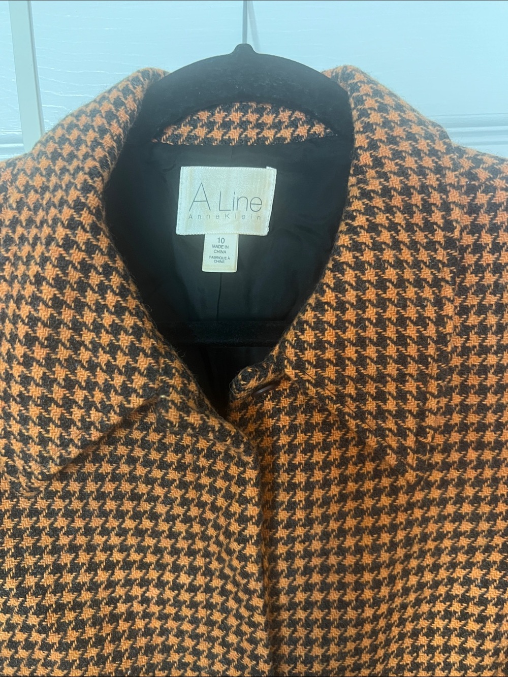 Anne Klein Brown and Black Houndstooth Blazer Size 10